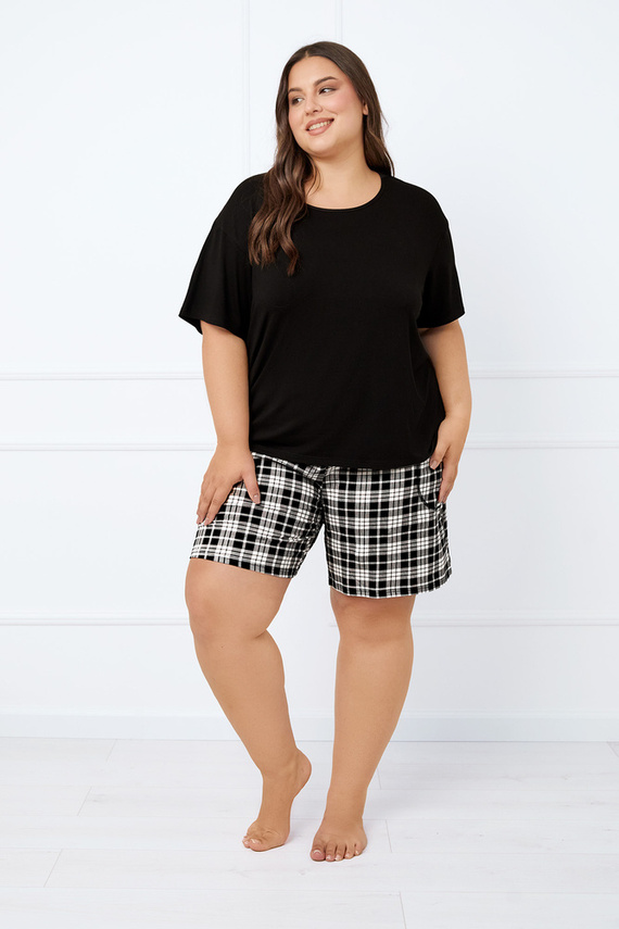 Klara Pijama de manga corta para mujer, pantalón corto Moda Italiana - negro/estampado