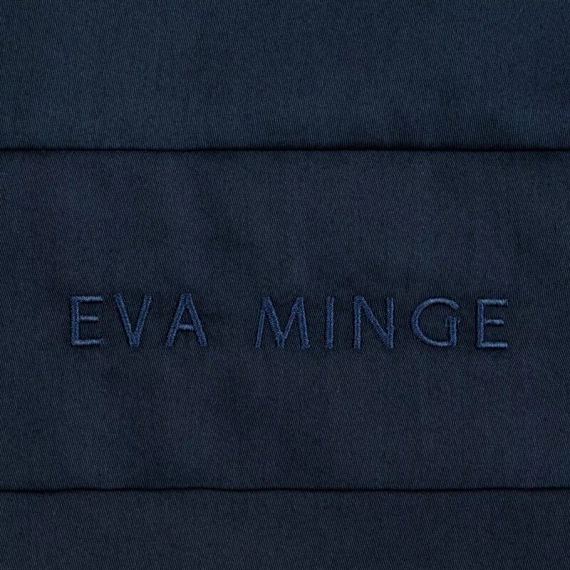 1F Elegante ropa de cama de satén Eva Minge Eurofirany azul marino | macrosatin 100% algodón