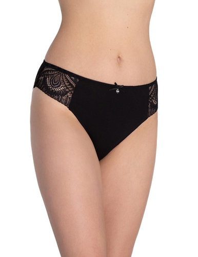 Lama L-1588 BI braguita de bikini de encaje de algodón negro/beige, pack de 2