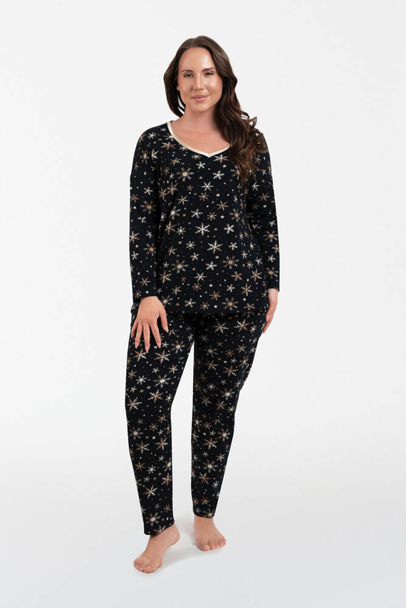 Laponia Pijama señora manga larga, pantalón largo Moda Italiana - estampado