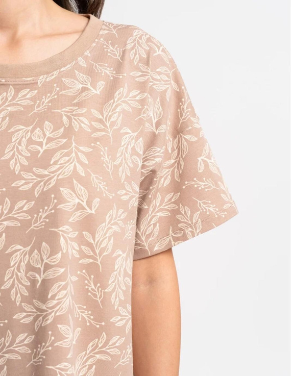 Camisón mujer Moraj PDK2800-006 beige – algodón oversize estampado