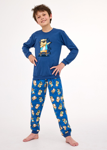 593/177 966/177 Pijama de niño Cornette Capybara | Algodón, estampado, manga larga, pantalón estampado