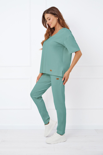 Caro Blusa manga corta Moda Italiana - salvia