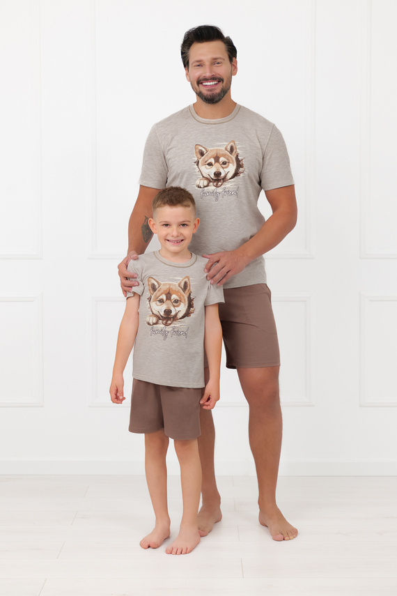 Pijama niño Shiba Italian Fashion 100% algodón shorts manga corta