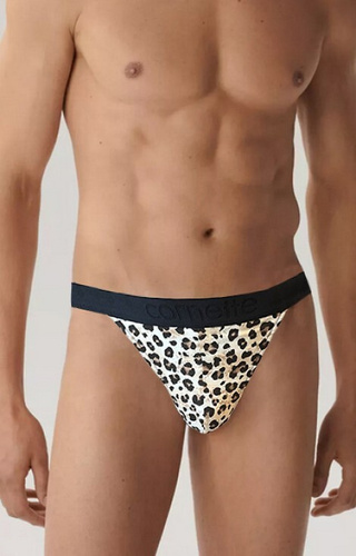 917/164 Tanga Cornette High Emotion para hombre - algodón, estampado leopardo