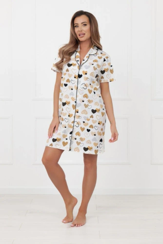 Camisón de señora Soreno Italian Fashion - algodón, botones, manga corta