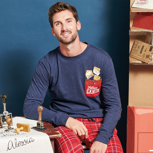 Pijama de hombre Gioew Sorbetto azul - festivo, a cuadros, cómodo y con estilo