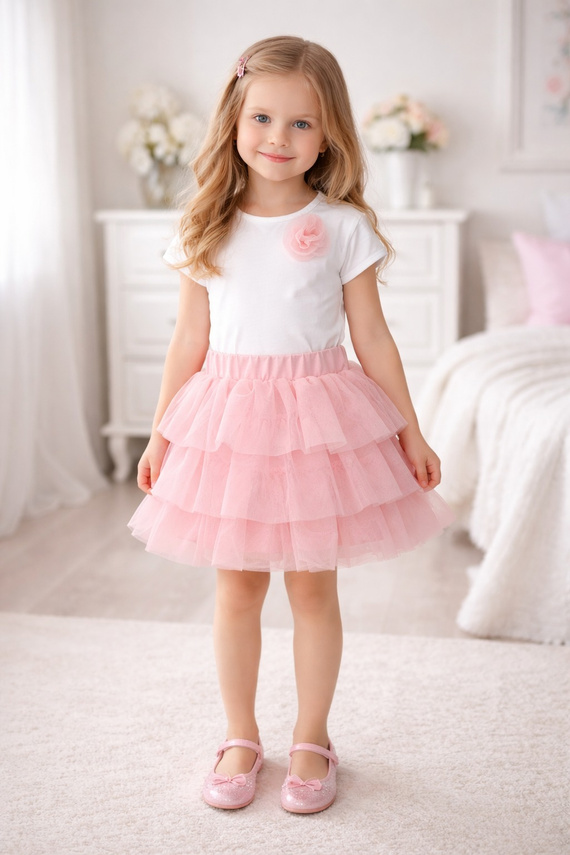 Blusa niña Bambarillo crema elegante cómoda para uso diario pink
