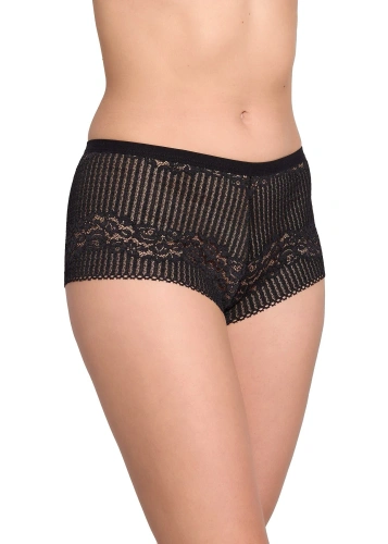 Bragas cortas de mujer Gabidar 211 de algodón con encaje y laterales anchos - negras