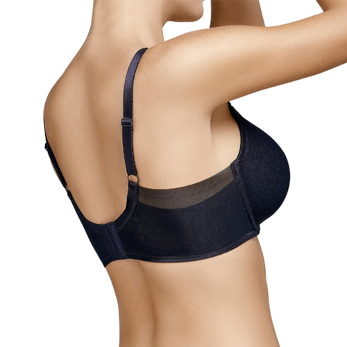 Sujetador con relleno Katia Selene negro - con escote profundo, inserciones de tul