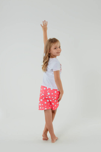 Raba Pijama de niña Italian Fashion - blanco/estampado frambuesa