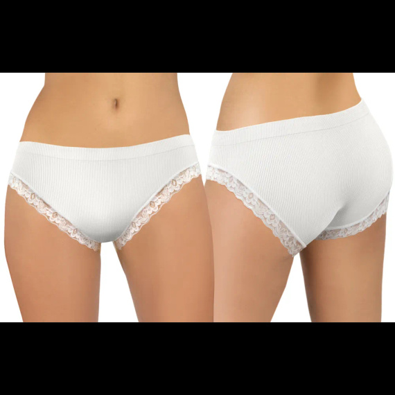 Braguitas mujer Sesto Senso 6108 encaje sin costuras elásticas white