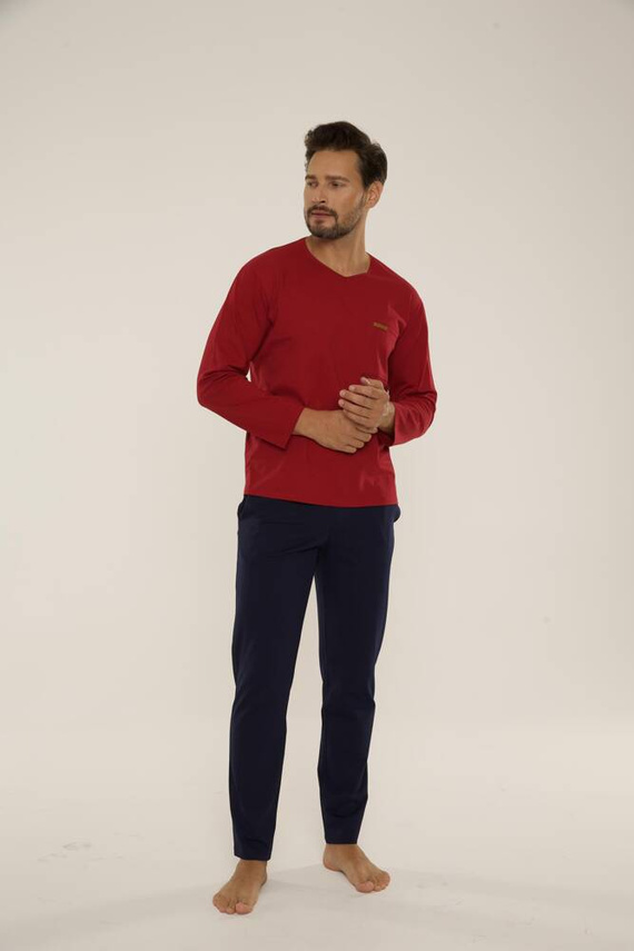 683 Kevin Forex Pijama de hombre - granate - azul marino