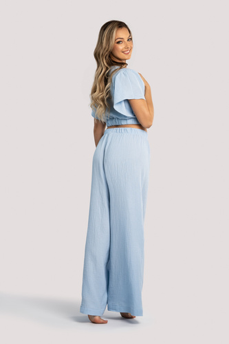 Conjunto muselina mujer Tola Unikat azul - lencería hogar de verano