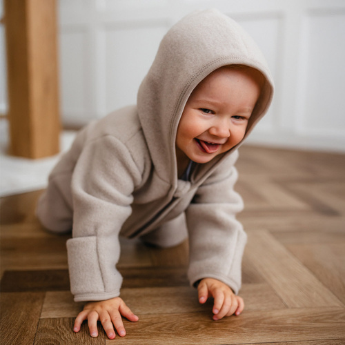 Mono para bebé de lana merina Eevi - beige, suave y transpirable