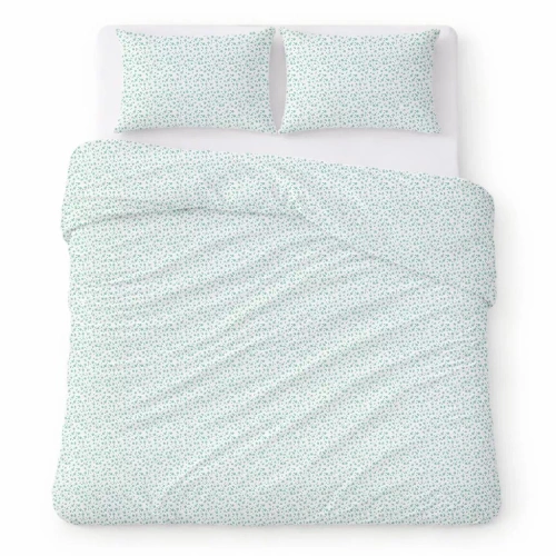 Juego de ropa de cama algodón crepé transpirable fácil cuidado white with green flowers