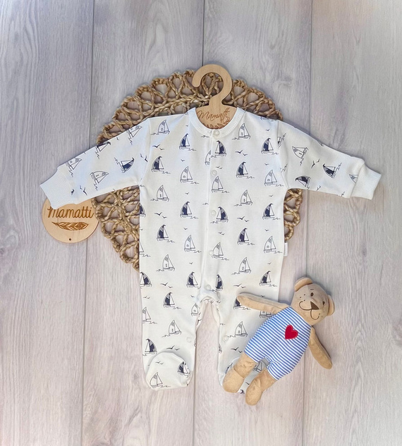 Pelele bebé Mamatti PA16040 Barcos – pelele de algodón para recién nacido