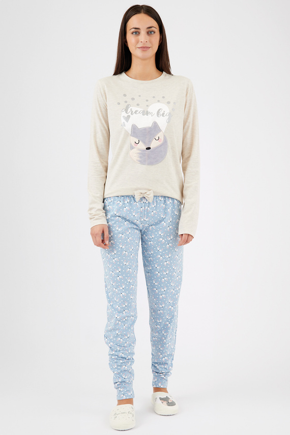 Zerda Sorbetto - pijama de mujer de algodón con aplique 3D