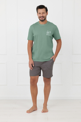 Pijama hombre Active Italian Fashion algodón bicicleta corta - salvia