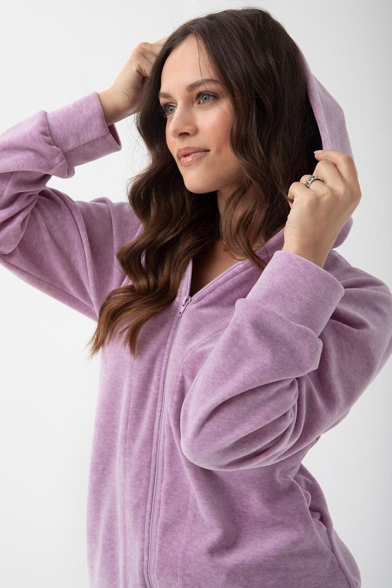 Chándal 1308 Luna de terciopelo para mujer con capucha, algodón, comodidad - morado