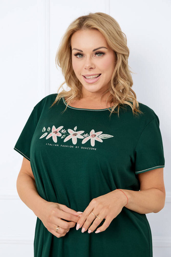 Florisa camisa manga corta mujer Moda Italiana - verde oscuro