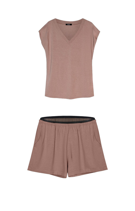 Short pijama Mefemi Mila PDI1 viscosa suave cómodo mujer mokka
