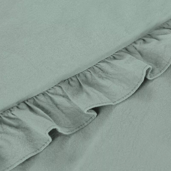 Ropa de cama de algodón con volante Eurofirany 100% algodón con cremallera color salvia