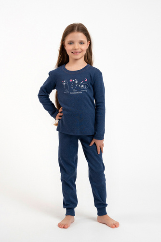 Lita Pijama de niña Italian Fashion - azul marino