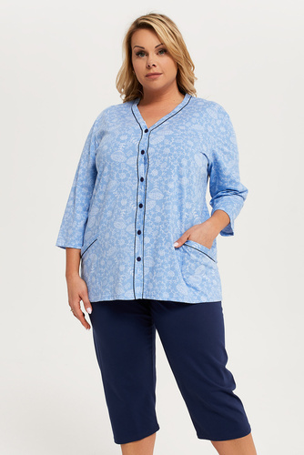 Jomala Pijama de mujer manga 3/4, pantalón 3/4 Moda Italiana