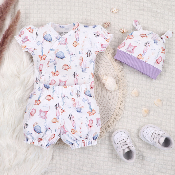 ABN-5490 Gorro para bebé Underwater World Nini - algodón orgánico, suave y transpirable