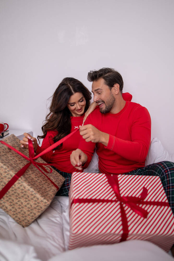 Foggia Pijama señora manga larga, pantalón largo Moda Italiana - rojo/estampado