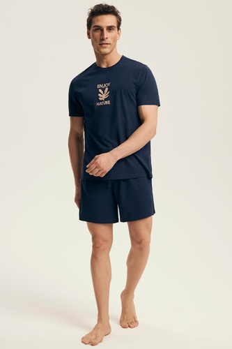 Pijama de hombre Core 43462 Legend Henderson azul marino - algodón, manga corta, en caja