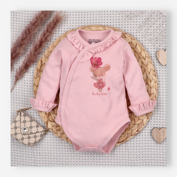 Body Nini Little Mouse 100% algodón orgánico, fabricado en Polonia
