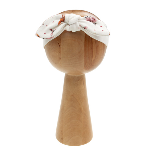 216065 Diadema Lala Nicol - algodón crema con gran lazo