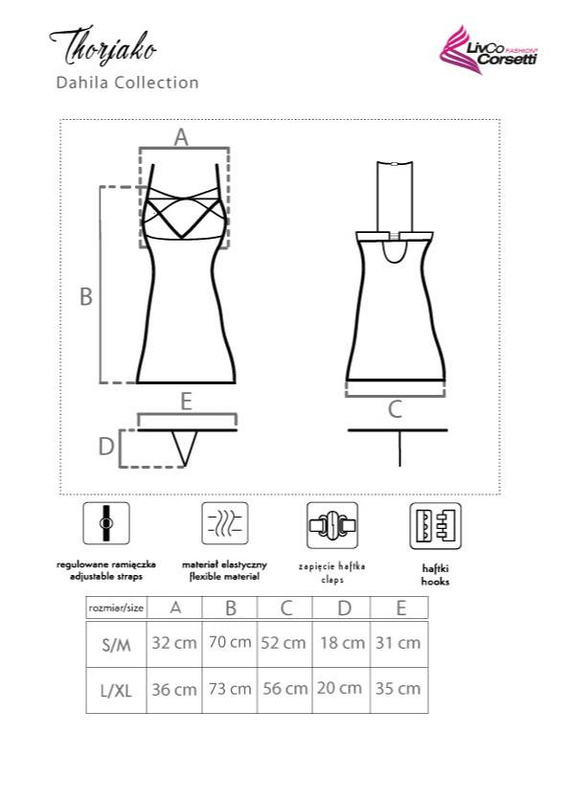 Conjunto Thorjako, chemise y tanga LivCo Corsetti Fashion