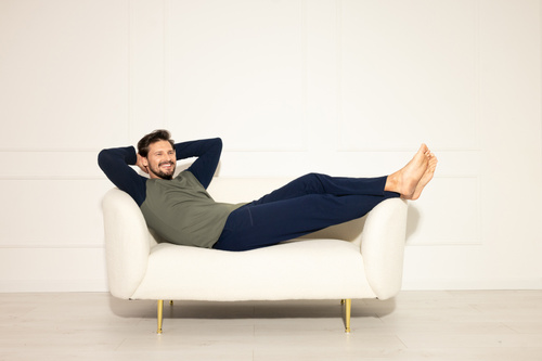 Pijama Alexander Hombre Italian Fashion oliva - algodón, largo. mangas y pantalones