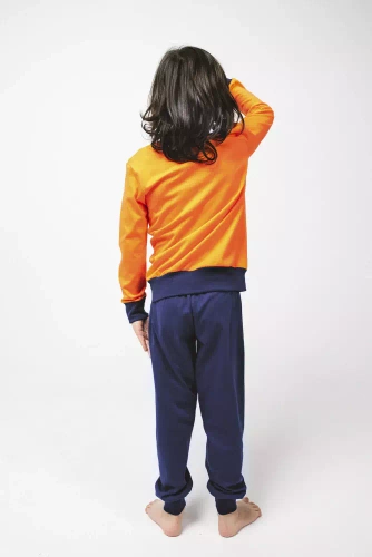 Remek Pijama niño manga larga, pantalón largo Moda Italiana - naranja