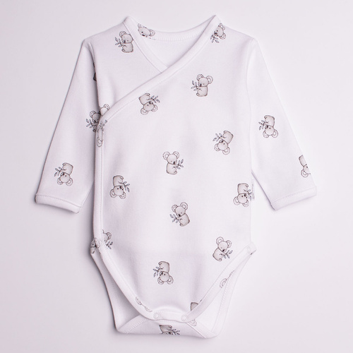Body cruzado Nicol Figo 223096 100% algodón Koala manga larga