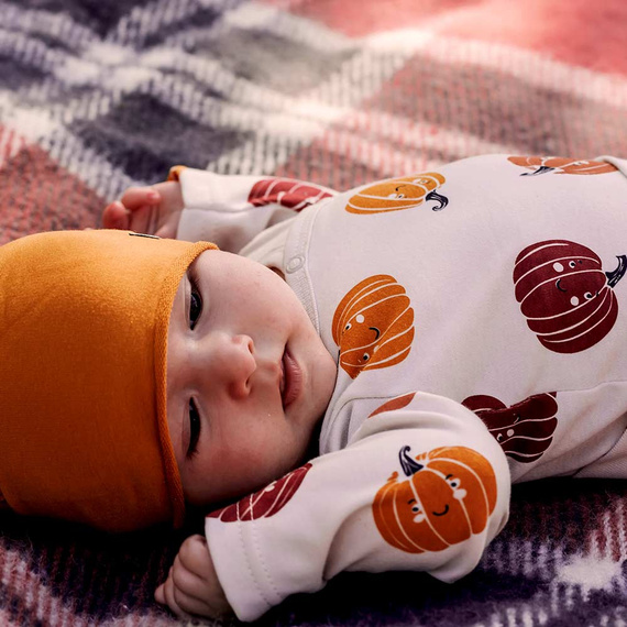 Eevi Halloween body sin cremallera para bebé - crudo, calabazas, algodón