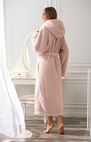 2556 Heaven Bata larga de mujer L&L con capucha - rosa empolvado