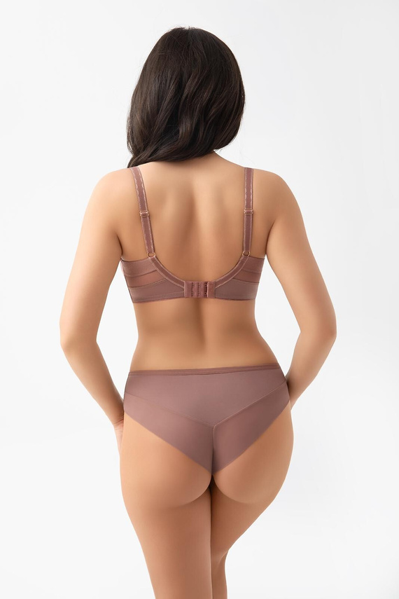 Gorsenia K567/1 VICKY Mocca Braguitas brasileñas de microfibra y tul con espalda sin costuras