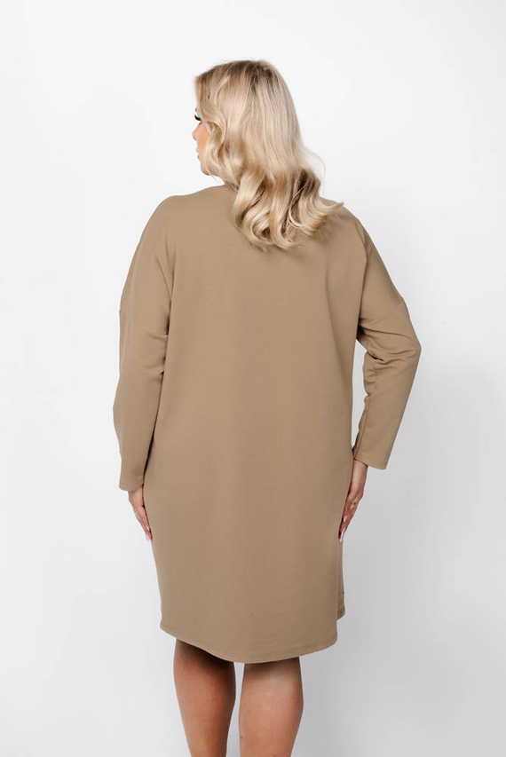 Karina túnica de manga larga para mujer Italian Fashion - camel