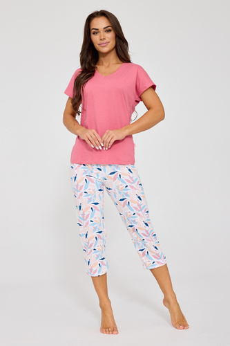 372/472 Pijama de mujer Louisa 2 Cornette - algodón, con mangas cortas y pantalón 3/4