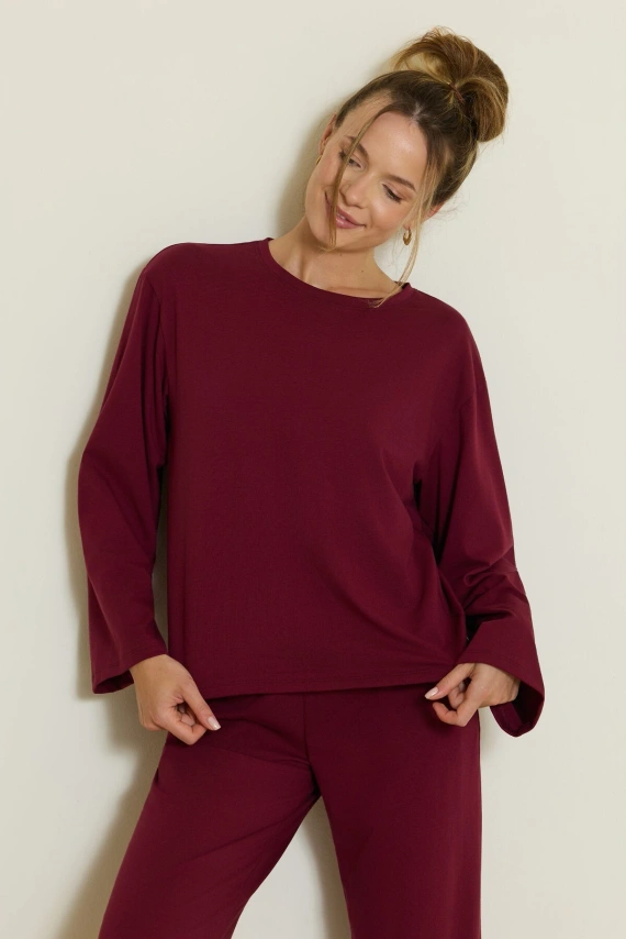 Pijama de mujer Mefemi Calla PW75 de algodón oversize manga larga pantalón