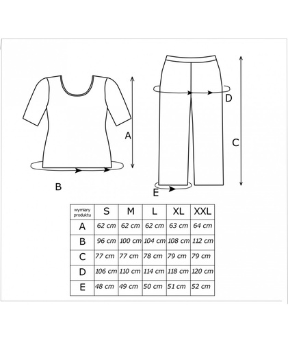 Caroline 3/4 Donna - pijama de mujer de algodón con estampado floral, manga corta y pantalón 3/4