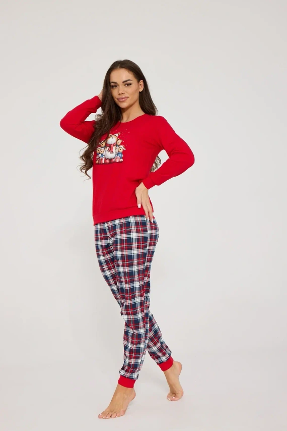 Cornette Family 671/480 pijama de mujer navideña con oso 100% algodón