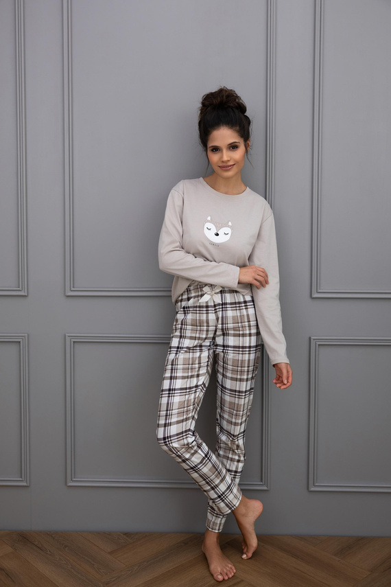 Pijama de mujer Tinsley Sensis - algodón, largo, a cuadros