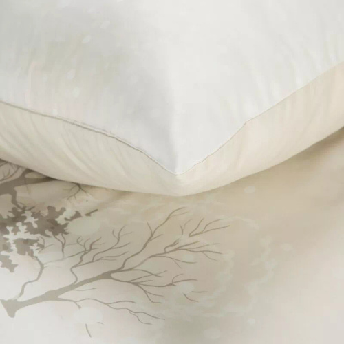 Ropa de cama navideña copo de nieve en microfibra Eurofirany paisaje invernal blanco- suave, ligera y fácil de cuidar, con cierre de cremallera