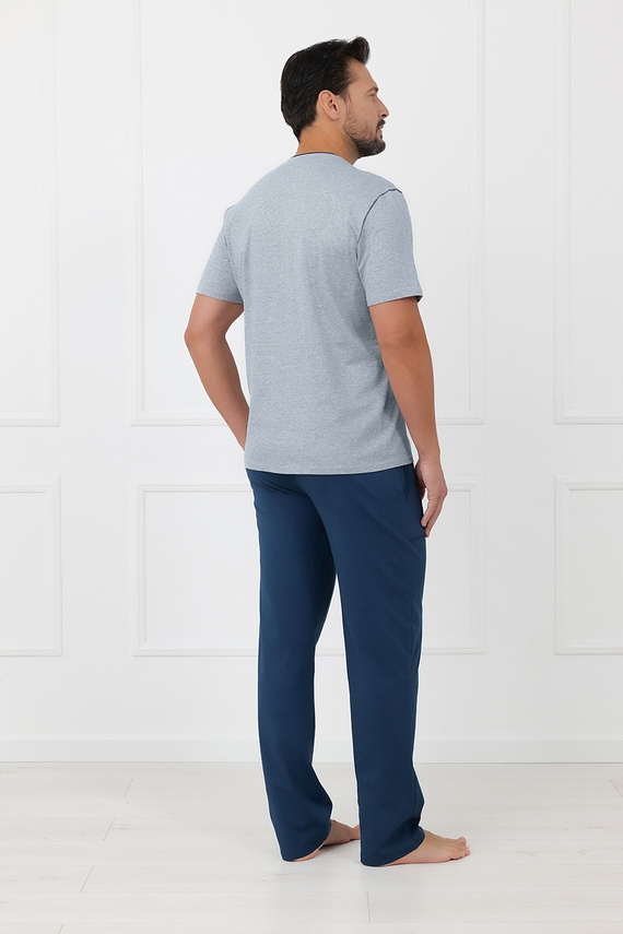 Pijama hombre Devon Italian Fashion algodón pantalón largo melange