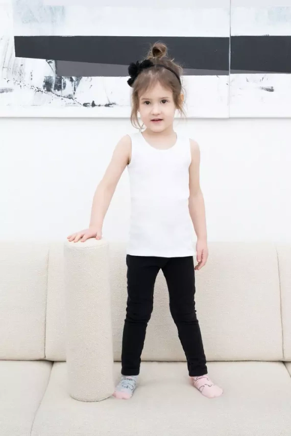 Camiseta Tosia para niña, hombro ancho Moda Italiana- blanco